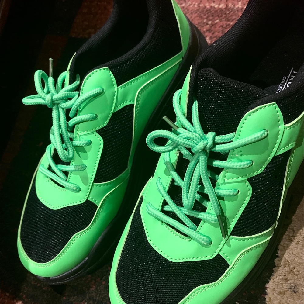 Black Contrast Neon Chunky Trainers